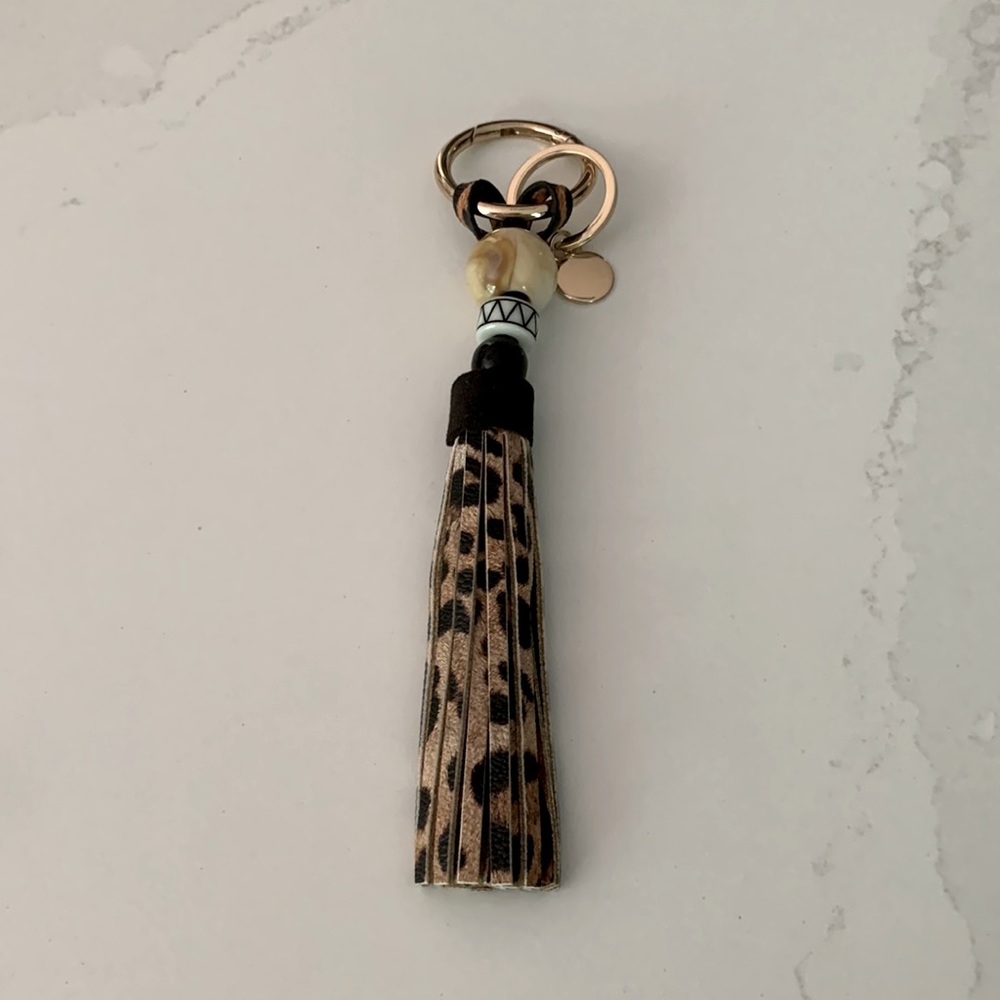 Leopard purse tassel